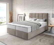 DELIFE Boxspringbed Dream-Fine 140x200 cm Microvezel Beige met TFK Mat...