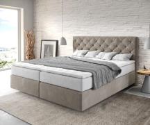 DELIFE Boxspringbed Dream-Great 180x200 cm Microvezel Beige met TFK Ma...