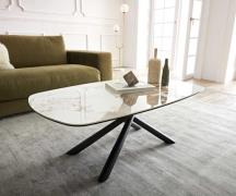 DELIFE Salontafel Sarita 120x70 cm keramiek Minas Melange wit-beige on...
