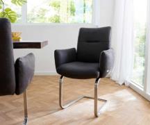 DELIFE Sledemodel Jova-Flex met armleuning microvelours antraciet vint...