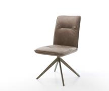 DELIFE Draaistoel Vinjo-Flex microvelours taupe vintage kruisframe bre...