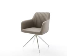 DELIFE Eetkamerstoel Greg-Flex echt leer mud kruisframe conisch roestv...