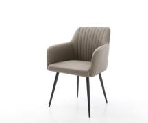 DELIFE Eetkamerstoel Greg-Flex echt leer mud 4-poot conisch zwart pock...