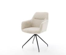 DELIFE Eetkamerstoel Pejo-Flex koord beige kruisframe conisch zwart po...