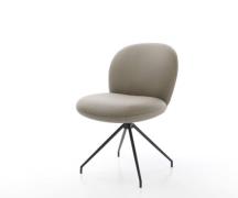 DELIFE Draaistoel Nube-Flex echt leer mud kruisframe conisch zwart 180...