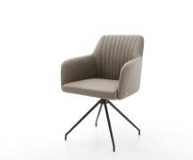 DELIFE Eetkamerstoel Greg-Flex echt leer mud kruisframe conisch zwart ...