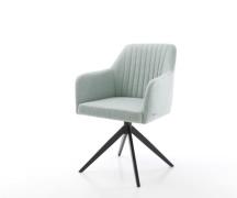 DELIFE Eetkamerstoel Greg-Flex stripes mint kruisframe breed zwart poc...