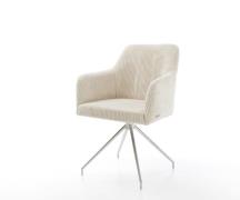 DELIFE Eetkamerstoel Greg-Flex koord beige kruisframe conisch roestvri...