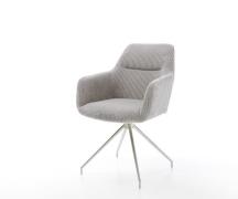 DELIFE Eetkamerstoel Pejo-Flex koord zilver grijs kruisframe conisch r...