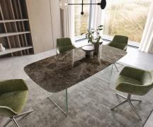 DELIFE Eetkamertafel Edge Boot 200x100 Laminam® Emperador Extra Lucida...