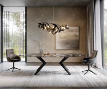 DELIFE Eetkamertafel Edge ovaal 280x130 keramiek Iris FMG Agatablack Z...