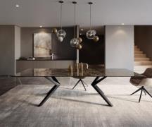 DELIFE Eetkamertafel Edge 300x100 Laminam® Emperador Extra Lucidato do...