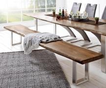 DELIFE Zitbankje Live-Edge 295x40 acacia bruin frame smal boomrand