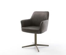 DELIFE Draaistoel Xana-Flex met armleuning microvelours antraciet vint...