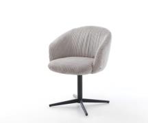 DELIFE Draaistoel Caja-Flex met armleuning koord zilver grijs kruispoo...