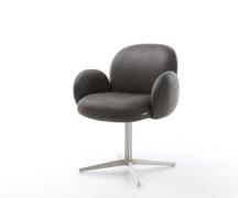 DELIFE Draaistoel Nube-Flex met armleuning microvelours antraciet vint...