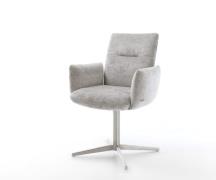 DELIFE Draaistoel Jova-Flex met armleuning chenille zilver grijs kruis...