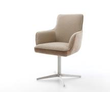 DELIFE Draaistoel Heira-Flex met armleuning materiaalmix mud kruispoot...