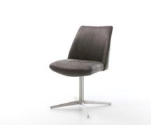 DELIFE Draaistoel Elso-Flex microvelours antraciet vintage kruispoot r...