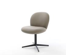 DELIFE Draaistoel Nube-Flex echt leer mud kruispoot zwart 360° draaiba...