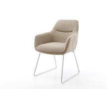 DELIFE Eetkamerstoel Pejo-Flex materiaalmix mud slipframe roestvrij st...