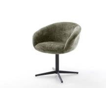 DELIFE Draaistoel Vinka-Flex met armleuning chenille olijfgroen kruisp...