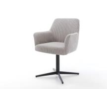 DELIFE Draaistoel Xana-Flex met armleuning koord zilver grijs kruispoo...