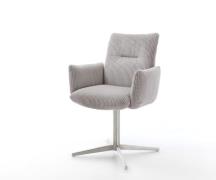 DELIFE Draaistoel Jova-Flex met armleuning koord zilver grijs kruispoo...