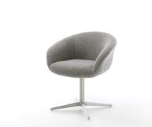 DELIFE Draaistoel Vinka-Flex met armleuning bouclé zilver grijs kruisp...