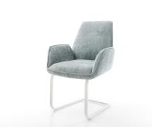 DELIFE Sledemodel Zoa-Flex chenille pastelblauw sledemodel vlak wit po...