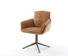 DELIFE Draaistoel Luan-Flex met armleuning chenille Roest kruispoot af...