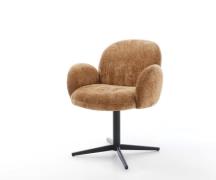 DELIFE Draaistoel Nube-Flex met armleuning chenille Roest kruispoot zw...