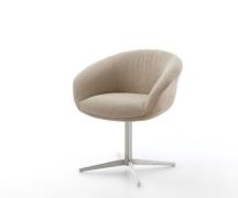 DELIFE Draaistoel Vinka-Flex met armleuning materiaalmix mud kruispoot...