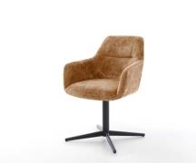 DELIFE Draaistoel Pejo-Flex chenille Roest kruispoot zwart 360° draaib...