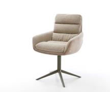 DELIFE Draaistoel Abelia-Flex met armleuning materiaalmix mud kruispoo...