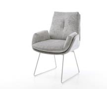 DELIFE Eetkamerstoel Clea-Flex chenille zilver grijs slipframe roestvr...