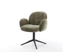 DELIFE Draaistoel Nube-Flex met armleuning chenille olijfgroen kruispo...