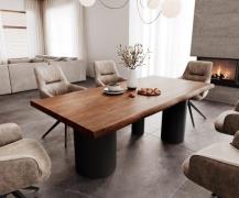 DELIFE Eettafel Edge 200x100 XL acacia bruin Troa metaal zwart Live-Ed...