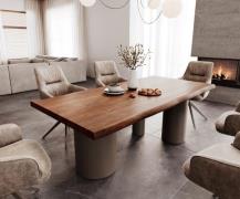 DELIFE Eetkamertafel Edge 200x100 XL acacia bruin Troa metaal effectaf...