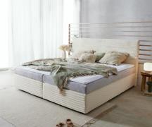 DELIFE Boxspringbed Dream-Well pluche koord beige 200x200 cm Bonell ma...
