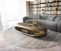 DELIFE Salontafel Sinor 140x65 cm Metallic Goud