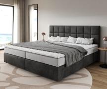 DELIFE Boxspringbed Dream-Fine microvezel antraciet vintage 200x200 cm...
