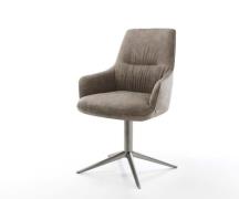 DELIFE Draaistoel Zelia-Flex met armleuning microvelours taupe vintage...