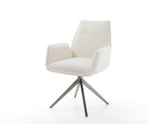 DELIFE Draaistoel Zoa-Flex bouclé wit kruisframe breed grafiet 360° dr...