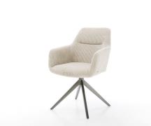 DELIFE Draaistoel Pejo-Flex koord beige kruisframe breed grafiet 360° ...