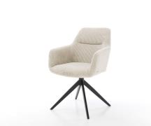 DELIFE Draaistoel Pejo-Flex koord beige kruisframe breed zwart 360° dr...