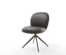 DELIFE Draaistoel Nube-Flex microvelours antraciet vintage kruisframe ...