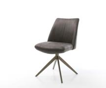 DELIFE Draaistoel Elso-Flex microvelours antraciet vintage kruisframe ...