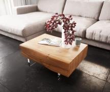 DELIFE Salontafel New Live-Edge 80x60 cm acacia natuur 2 schuilfladen ...