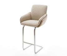 DELIFE Barkruk Luan-Flex vrijstaand frame vlak RVS Materiaalmix mud po...